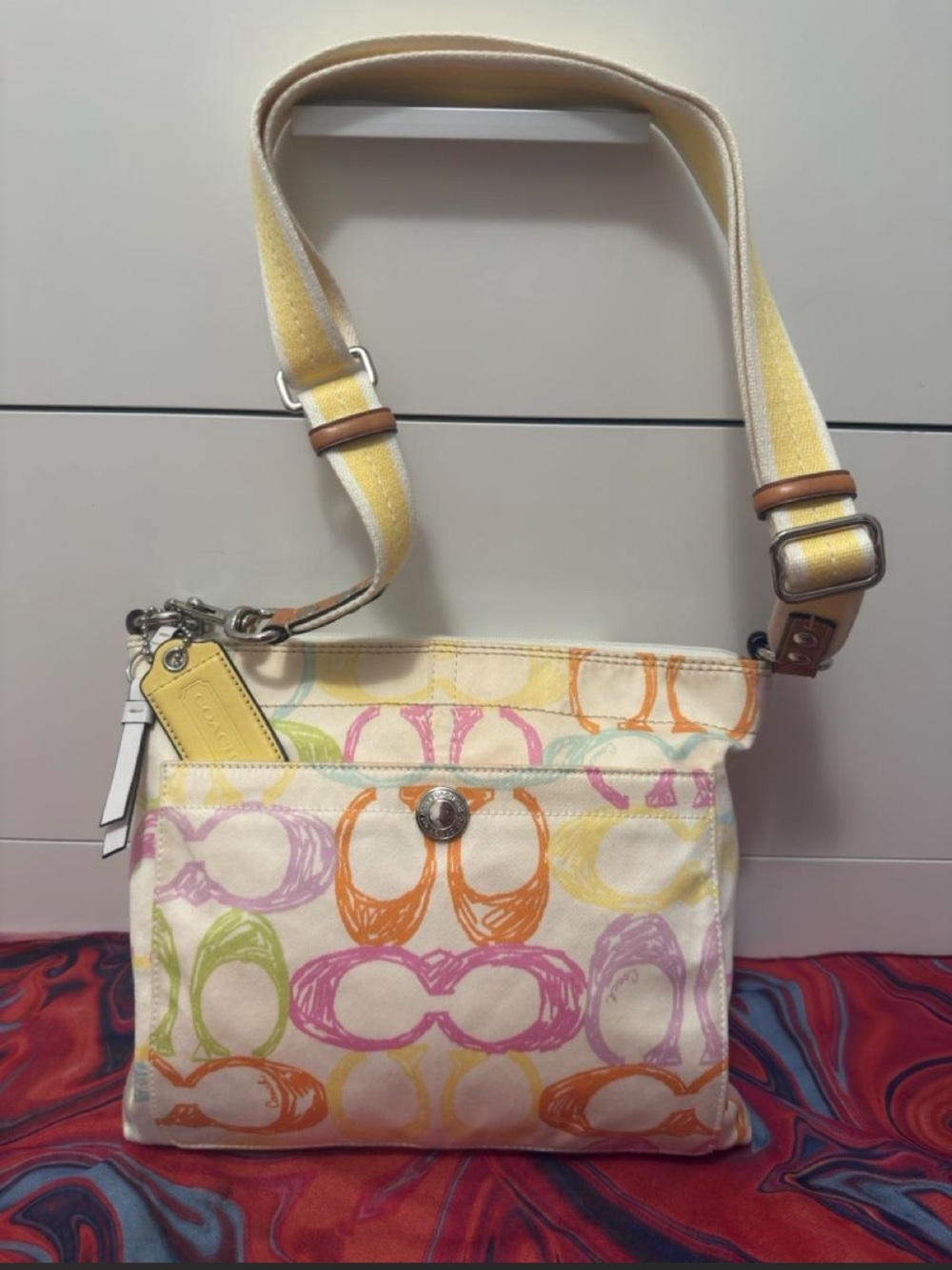 Vintage Y2K Coach Multicolor Scribble Crossbody